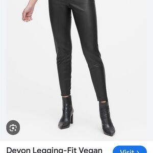 Banana Republic Black Vegan Leather Leggings